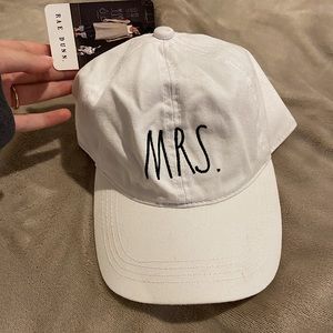 White Rae Dunn Mrs hat